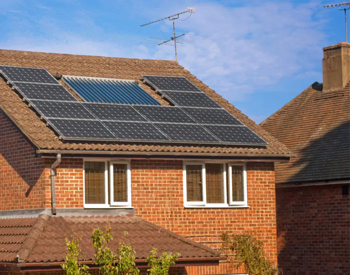 Solar panels on a roof